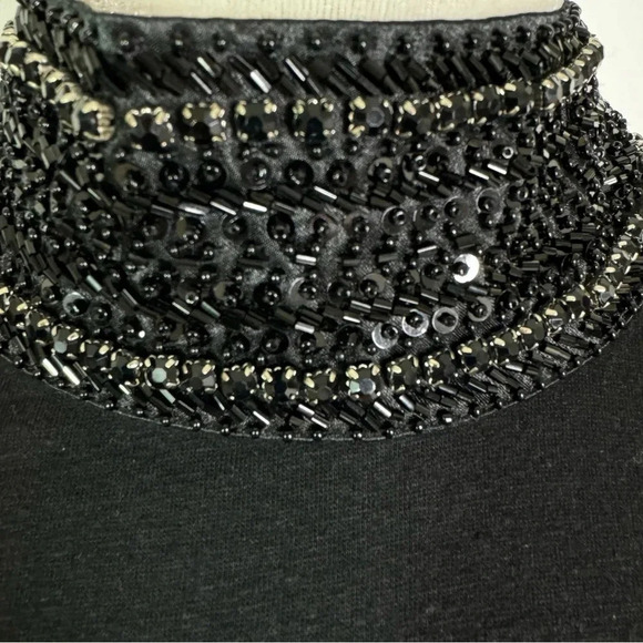 Generation Love Beaded Nicky Linen Turtleneck Bow Tie Back Top Black Size L NWT - Picture 13 of 15